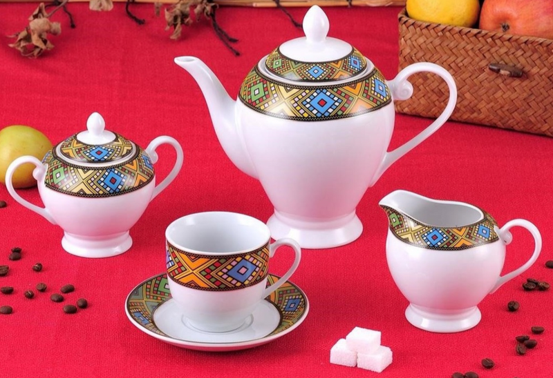 Normal Tea Set Tea set - 17 Piece Traditional Tea set with Tea Pot, Cream and Sugar b ...