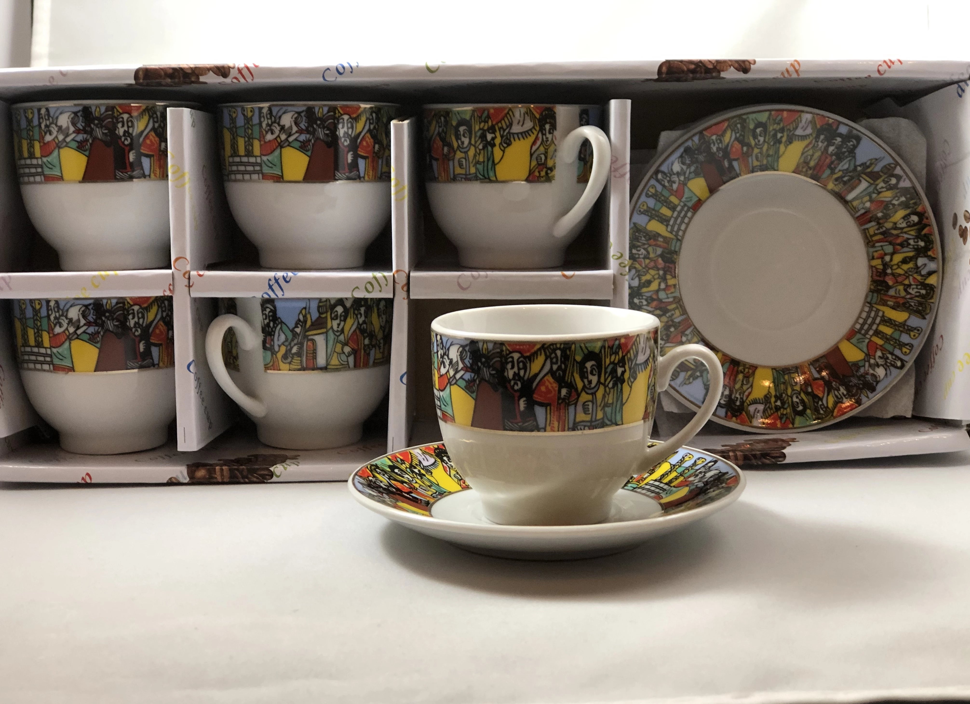 Coffee set- 12 piece Ethiopian Traditional size coffee cups & saucers