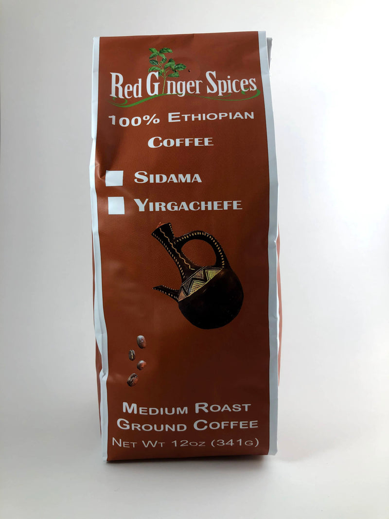 Sidama Ethiopian Coffee (Medium Roast, Ground Coffee)