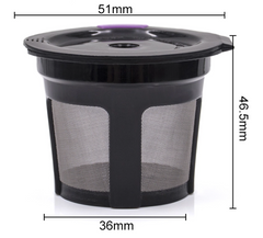 Reusable Single Serve K-cup Coffee filter cups (3-Pack)